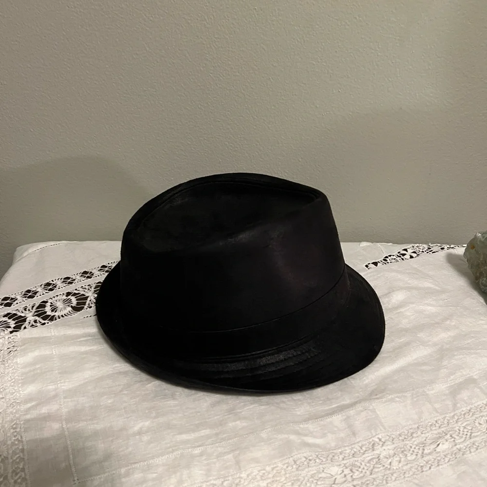 Black Fedora Hat vintage Dobbs hat Ganster Jazz style - Picture 2 of 6